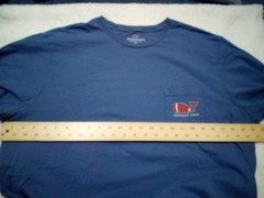 Vineyard Vines T-Shirt Men XL Blue Crew Graphic Chest Pocket Long Sleeve