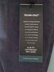 NWT Kenneth Cole Men’s Slim Fit Techni-Cole Stretch 2 Button T Shirt Navy Medium