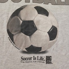 Vtg Big Ball Sports T Shirt Mens XL Gray Play Real Football Soccer Is Life 90s