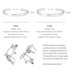 925 Sterling Silver Hammered Cuff Bangle Bracelet for Men, 4mm Handmade Minim…