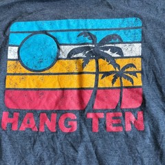 Hang Ten T Shirt Mens XL Vintage Surf Graphic Retro Streetwear Blue Tee Y2K Fits