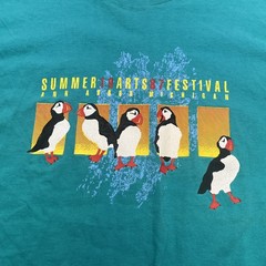 80’s Vintage T Shirt XL Art Festival Ann Arbor MI 1987 Single Stitch Penguins