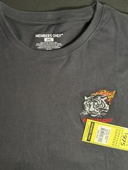 Members Only Black Short Sleeve Tiger Tee Mens T-Shirt 2XL Black Steel NWT.