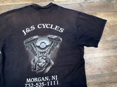 Motorcycle Biker Leader Of The Pack Wolf Graphic Shirt Size Large Delta NJ Faded