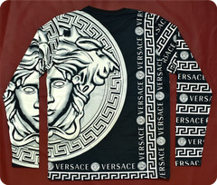 Versace Medusa Head Long Sleeve T-Shirt Black and White Size XL