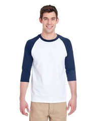 Gildan G570 Adult 100% USA Heavy Cotton Three-Quarter Raglan Sleeve T-Shirt