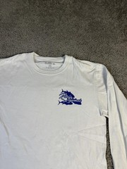 Reel Legends Shirt Mens Medium White Long Sleeve Graphic Tuna Fish Fishing Logo