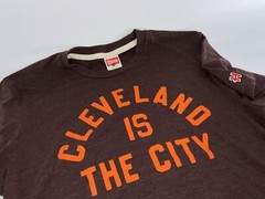 Homage Cleveland Is The City T-Shirt Men’s S Brown Poly Cotton Rayon YGI D4-1