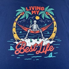 DOM Shirt Adult Large Black Streetware Artist Skeleton Casual Island Mens