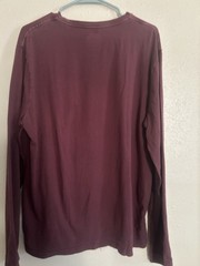 Lucky Brand Men’s T-Shirt Size L Color Burgundy 100% Cotton Long Sleeve Pullover
