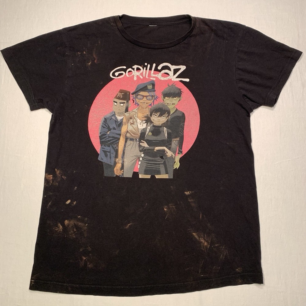 Gorillas Graphic Print Shirt Mens Small Band Hip Hop Tee Black Music Distressed