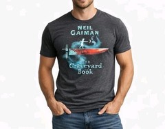 Neil Gaiman The Graveyard Book Mens L T-Shirt Official Literary Graphic Tee Gray
