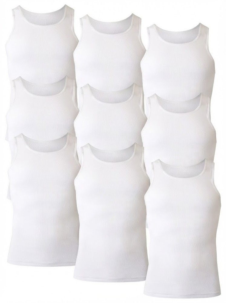 Hanes Men’s 2X-Large Tagless Tank Tops – 9 Pack (3x 3-Pack) Factory Imperfect
