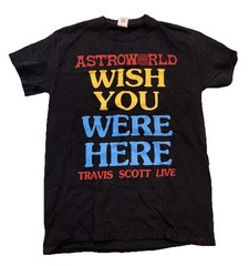Travis Scott Astroworld Tour Wish You Were Here Black t-Shirt Size Small