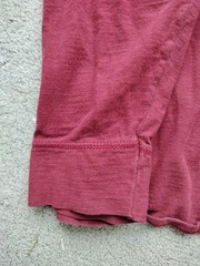 Hanes X-temp Mens L Maroon Henley Tee Shirt Flaws Pit 21.5″ Length 28″