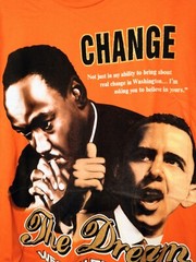 Martin Luther King Barack Obama Men’s XL Graphic Orange T-Shirt The Dream