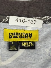 Chinatown Market Smiley Shirt Mens Large Blue Black Patchwork Streetwear Y2K