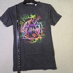 DEF LEPPARD SHIRT Mens Small Black Tie Dye CASUAL METAL Rock Music Concert NWT