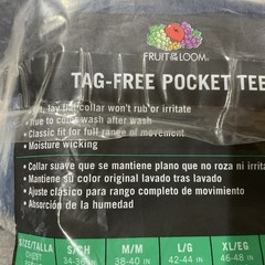 Fruit Of The Loom 6-Tag Free Pocket Tees T-shirts Assorted Colors Small NEW￼￼