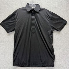 Collars & Co Dress Collar Polo Shirt Mens Small Black Performance Stretch
