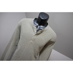 Eddie Bauer Thermal Henley Shirt Mens Large Olive Green Long Sleeve Excellent