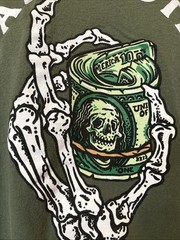 Retrofit Another Day Another Dollar Skeleton Styled Green Shirt Size XL Mens