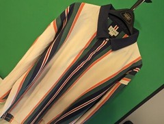 IZOD Rugby Shirt Men’s 3XLT Stripes Blue Red Green Orange Wht Badge Logo LngSlev