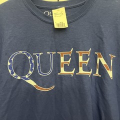 Queen Union jack tour Official T shirt Freddie Mercury Blue XL NWT