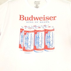 BUDWEISER SIX PACK BEER T SHIRT MENS XL TALL XLT WHITE PULLOVER BUD CERVEZA NWT