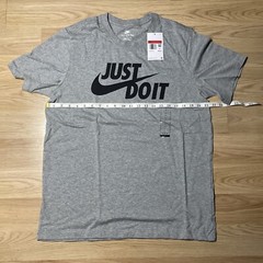 Nike Men Gray Black Short Sleeve Just Do It Logo T Shirt AR5006-063 Size L NWT