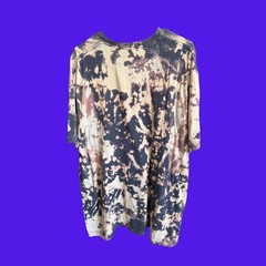 Gildan Softstyle CVC Acid Wash Skeleton Graphic T-Shirt Navy Cream 2XL Mens