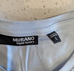 Murano Liquid Luxury Men’s T-Shirt in light blue Sz Lg Cotton Crew Neck