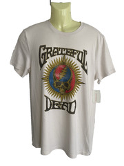 NWT Lucky Brand Grateful Dead White Sand Real Skull Graphic Tee M