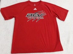 Adidas Climate T Shirt Mens Size Medium Red Short Sleeve Rev Football Polyester