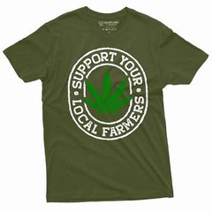 Men’s Marijuana Cannabis day 420 T-shirt Support your local farmer weed tee