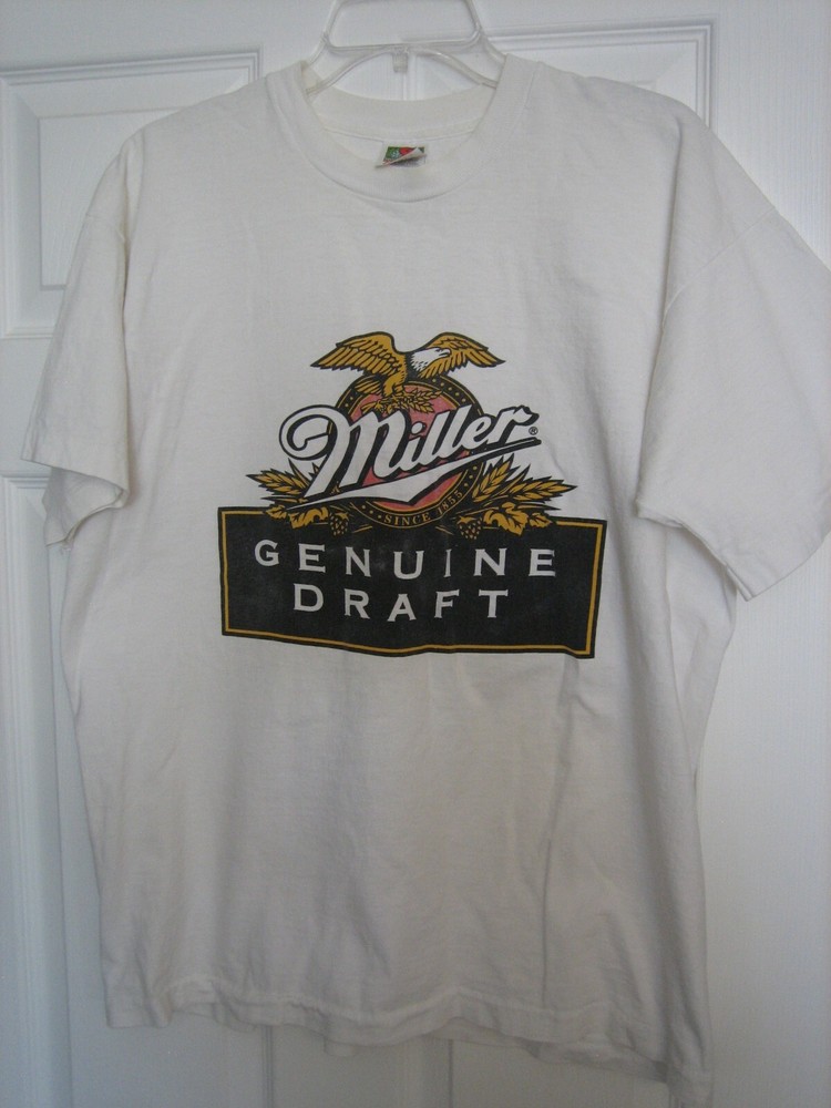 Miller Genuine Draft Vtg T Shirt Beer Eagle Graphic Size XL Runs small