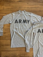VTG Lot Of 2 US Army Military Issued Physical Fitness Long Sleeve Shirts X Small