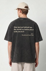 Vintage Acid Wash Graphic Tee Oversized Streetwear Dear Person Behind Me Shirt
