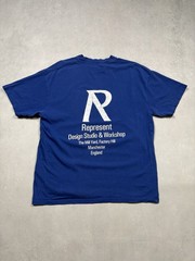 Represent Blue Logo Graphic T Shirt Design Studio Workshop Portugal Oversized M