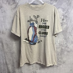Vintage 90s Tultex Golf Shirt XL Grey Have You Hugged Your Clubs Today Tee