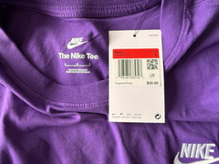Nike Mens Sportswear Cotton Embroidered T-Shirt Purple Sz M/L/XL Short Sleeves