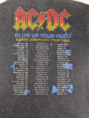 AC/DC Blow Up Your Video T Shirt Mens Small Black Acid Wash Distressed Rock Tee