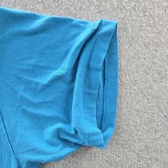 VINTAGE Hanes Men Shirt L Blue Heavyweight 50/50 Single Stitch 90s USA