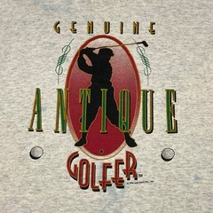 Vintage Golfer Shirt Adult Extra Large Gray Single Stitch Men 90s Antique Person