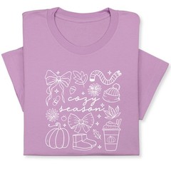 Cozy Season Fall Doodle T-Shirt, Pumpkin Coffee Autumn Graphic Tee