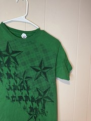 Delta Magnum Weight Men’s Small T Shirt Y2K Green Stars Emo Skater Nautical Star