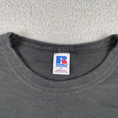 Vtg Russell Athletic Cotton Single Stitch XL Black T Shirt Made In USA 90s EUC