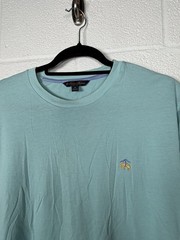 Brooks Brothers Supima Cotton T Shirt Mens Medium Blue Short Sleeve Logo Tee REA