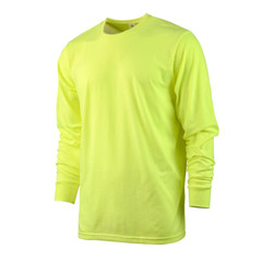 Cotton T-Shirt Crew Neck Men’s Long Sleeves Classic Ribbed Cuff and Neck Solid