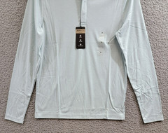 Alfani Alfatech Solid Henley Neck Shirt Men’s S Cloud Blue Long Sleeve Pullover